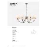 COSMOLIGHT P08810NI-WH | Atlanta-COS Cosmolight luster svjetiljka 8x E14 nikel, bijelo