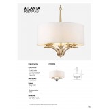 COSMOLIGHT P05797AU-WH | Atlanta-COS Cosmolight luster svjetiljka 5x E14 zlatno, bijelo