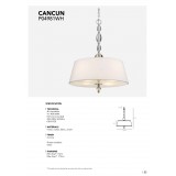 COSMOLIGHT P04981CH-WH | Cancun Cosmolight visilice svjetiljka 4x E27 krom, prozirno, bijelo