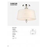 COSMOLIGHT C03957CH-WH | Cancun Cosmolight stropne svjetiljke svjetiljka 3x E14 krom, prozirno, bijelo
