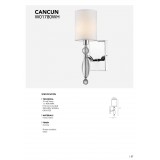 COSMOLIGHT W01780CH-WH | Cancun Cosmolight zidna svjetiljka 1x E14 krom, prozirno, bijelo