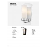 COSMOLIGHT W01155CH | Dublin-COS Cosmolight zidna svjetiljka 1x E14 krom, opal