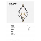 COSMOLIGHT P05186BK | Nashville-COS Cosmolight luster svjetiljka 5x E14 crno, zlatno