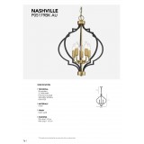 COSMOLIGHT P05179BK | Nashville-COS Cosmolight luster svjetiljka 5x E14 crno, zlatno