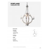 COSMOLIGHT P04254NI WD | Portland-COS Cosmolight luster svjetiljka 4x E14 nikel, antik bijela