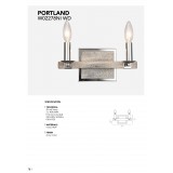 COSMOLIGHT W02278NI WD | Portland-COS Cosmolight zidna svjetiljka 2x E14 nikel, antik bijela