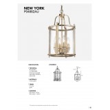 COSMOLIGHT P04882AU | New-York-2 Cosmolight visilice svjetiljka 4x E14 zlatno, prozirno