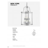 COSMOLIGHT P08434CH | New-York-2 Cosmolight visilice svjetiljka 8x E14 krom, prozirno