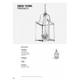 COSMOLIGHT P04936CH | New-York-3 Cosmolight visilice svjetiljka 4x E14 krom, prozirno