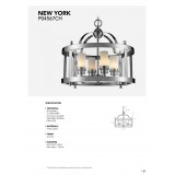 COSMOLIGHT P04567CH | New-York-2 Cosmolight visilice svjetiljka 4x E14 krom, prozirno, bijelo