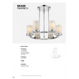 COSMOLIGHT P06998CH | Miami-COS Cosmolight luster svjetiljka okrugli s podešavanjem visine 6x E27 krom, opal, prozirno