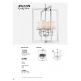 COSMOLIGHT P04021CH-WH | London-COS Cosmolight luster svjetiljka s podešavanjem visine 4x E14 krom, bijelo