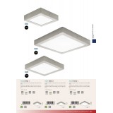 EGLO 94524 | Fueva-1 Eglo zidna, stropne svjetiljke LED panel četvrtast 1x LED 1200lm 3000K poniklano mat, bijelo