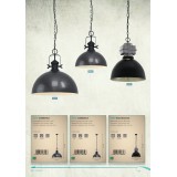 EGLO 49869 | Rockingham Eglo visilice svjetiljka 1x E27 crno, sivo