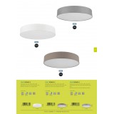 EGLO 98669 | EGLO-Connect-Romao Eglo stropne svjetiljke smart rasvjeta daljinski upravljač jačina svjetlosti se može podešavati, sa podešavanjem temperature boje, promjenjive boje 1x LED 4200lm 2700 <-> 6500K sivo, bijelo
