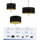 EGLO 98312 | Varillas Eglo visilice svjetiljka okrugli 1x E27 crno, zlatno