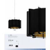 EGLO 98342 | Pineta Eglo visilice svjetiljka 1x E27 crno, zlatno