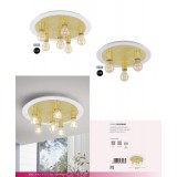 EGLO 97492 | Passano Eglo stropne svjetiljke svjetiljka okrugli 3x E27 960lm 3000K bijelo, zlatno