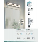 EGLO 94651 | Romendo Eglo zidna svjetiljka 2x LED 960lm 3000K IP44 krom, saten, prozirna