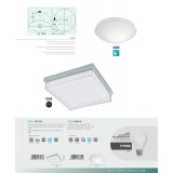 EGLO 97971 | Isletas Eglo zidna, stropne svjetiljke svjetiljka četvrtast 1x LED 2600lm 4000K IP44 krom, bijelo, učinak kristala