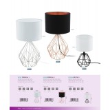EGLO 95187 | Carlton Eglo stolna svjetiljka 64,5cm sa prekidačem na kablu 1x E27 krom, bijelo