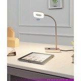 EGLO 97017 | Litago Eglo stolna svjetiljka 37cm sa dodirnim prekidačem fleksibilna 1x LED 350lm 3000K poniklano mat, bijelo