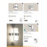 EGLO 97297 | Cheira Eglo zidna svjetiljka sa senzorom, svjetlosni senzor - sumračni prekidač 2x LED 600lm + 1x LED 430lm 3000K IP44 srebrno, bijelo