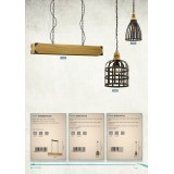 EGLO 49786 | Oldcastle Eglo visilice svjetiljka 1x E27 crno, smeđe, zlatno