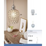 EGLO 94899 | Bonares-1 Eglo stolna svjetiljka 19cm sa prekidačem na kablu 1x E27 krom, prozirno