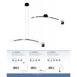 EGLO 99383 | Egidonella Eglo stolna svjetiljka 38cm sa prekidačem na kablu 1x LED 700lm 3000K crno, bijelo