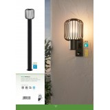 EGLO 98722 | Ravello Eglo zidna svjetiljka sa senzorom 1x E27 IP44 crno, bijelo