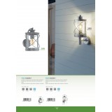 EGLO 94865 | Hilburn Eglo zidna svjetiljka 1x E27 IP44 antik srebrna, prozirna