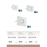 EGLO 33153 | Faedo Eglo reflektor svjetiljka - Samsung Chip četvrtast elementi koji se mogu okretati 1x LED 1800lm 4000K IP65 bijelo, prozirna