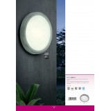 EGLO 94121 | Vento-LED Eglo zidna, stropne svjetiljke svjetiljka okrugli 1x LED 950lm 3000K IP44 plemeniti čelik, čelik sivo, bijelo