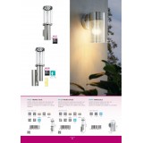 EGLO 94128 | Trono-Stick Eglo zidna svjetiljka sa senzorom 1x GU10 240lm + 1x LED 280lm 3000K IP44 plemeniti čelik, čelik sivo, prozirna