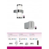 EGLO 95079 | Briones Eglo zidna svjetiljka 2x LED 500lm 3000K IP44 plemeniti čelik, čelik sivo, bijelo