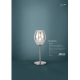 EGLO 39568 | Estanys Eglo stolna svjetiljka 56cm s prekidačem 1x E27 krom, prozirna crna