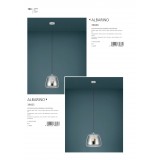 EGLO 39665 | Albarino Eglo visilice svjetiljka 1x E27 krom, prozirna crna