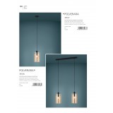 EGLO 39537 | Polverara Eglo visilice svjetiljka 1x E27 crno, jantar
