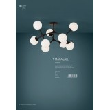 EGLO 39532 | Maragall Eglo stropne svjetiljke svjetiljka 9x G9 3240lm 3000K crno, bijelo, opal