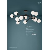EGLO 39529 | Maragall Eglo stropne svjetiljke svjetiljka 12x G9 4320lm 3000K crno, bijelo, opal