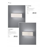 EGLO 39268 | Climene Eglo zidna svjetiljka oblik cigle jačina svjetlosti se može podešavati 2x LED 1000lm 3000K brušeni aluminij, bijelo