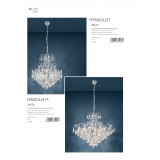 EGLO 39523 | Fenoullet Eglo luster svjetiljka 5x E14 krom, kristal, prozirno