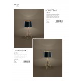 EGLO 39178 | Camporale Eglo stolna svjetiljka 56cm s poteznim prekidačem 1x E27 crveni bakar, crno