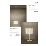 EGLO 39766 | Tamaresco Eglo stolna svjetiljka 52cm sa prekidačem na kablu 1x E27 brušeno zlato, bijelo, zlatno