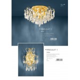 EGLO 39602 | Fenoullet Eglo stropne svjetiljke svjetiljka 6x E14 mesing, kristal, prozirno