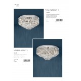 EGLO 39489 | Valparaiso Eglo stropne svjetiljke svjetiljka 8x E14 krom, kristal, prozirno