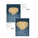 EGLO 39612 | Calmeilles Eglo stropne svjetiljke svjetiljka 10x E14 mesing, kristal, prozirno