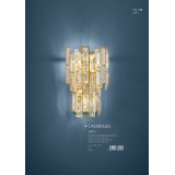 EGLO 39615 | Calmeilles Eglo zidna svjetiljka 3x E14 mesing, kristal, prozirno