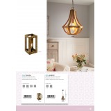 EGLO 43016 | Takhira Eglo stolna svjetiljka 34cm sa prekidačem na kablu 1x E27 crno, smeđe, drvo